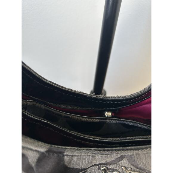 Y2K Coach 18762 Signature CC Black Canvas Leather Trim Hobo Shoulder Bag Read - Picture 3 of 10